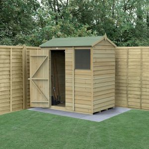 6' x 4' Forest 4Life 25yr Guarantee Overlap Pressure Treated Reverse Apex Wooden Shed (1.88m x 1.34m) by Buy Sheds Direct
