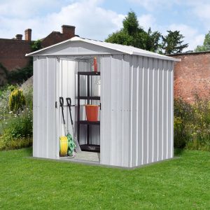 8' x 6' Yardmaster Silver Metal Shed (2.02m x 2.37m) by Buy Sheds Direct