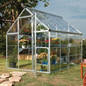6â x 8â Palram Canopia Harmony Walk In Silver Polycarbonate Greenhouse (1.85m x 2.47m) by Buy Sheds Direct