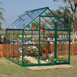 6â x 8â Palram Canopia Harmony Walk In Green Polycarbonate Greenhouse (1.85m x 2.47m) by Buy Sheds Direct