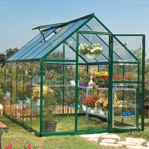 6' x 10' Palram Canopia Hybrid Walk In Green Polycarbonate Greenhouse (1.85m x 3.06m) by Buy Sheds Direct