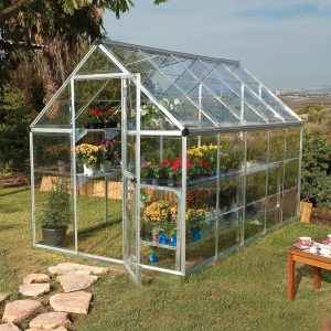 6â x 10â Palram Canopia Harmony Walk In Silver Polycarbonate Greenhouse (1.85m x 3.06m) by Buy Sheds Direct