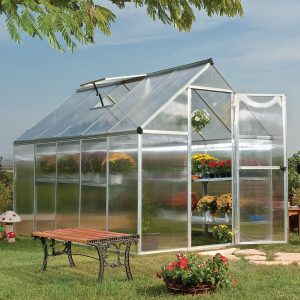 6'x10' Palram Canopia Mythos Large Walk In Silver Polycarbonate Greenhouse (1.8x3m) by Buy Sheds Direct