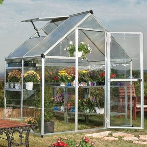 6' x 4' Palram Canopia Hybrid Silver Polycarbonate Greenhouse (1.85m x 1.26m) by Buy Sheds Direct