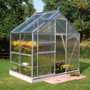 6'x4' Halls Aluminium Frame Polycarbonate Greenhouse (1.92x1.32m) by Buy Sheds Direct