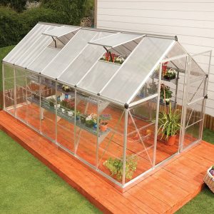 6' x 14' Palram Canopia Hybrid Large Silver Polycarbonate Greenhouse (1.85m x 4.26m) by Buy Sheds Direct