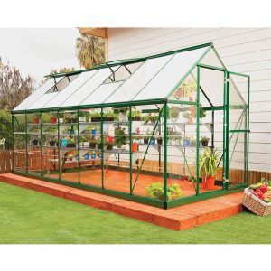 6' x 14' Palram Canopia Hybrid Large Green Polycarbonate Greenhouse (1.85m x 4.26m) by Buy Sheds Direct