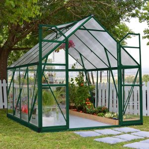 8' x 8' Palram Canopia Balance Green Greenhouse (2.47m x 2.44m) by Buy Sheds Direct