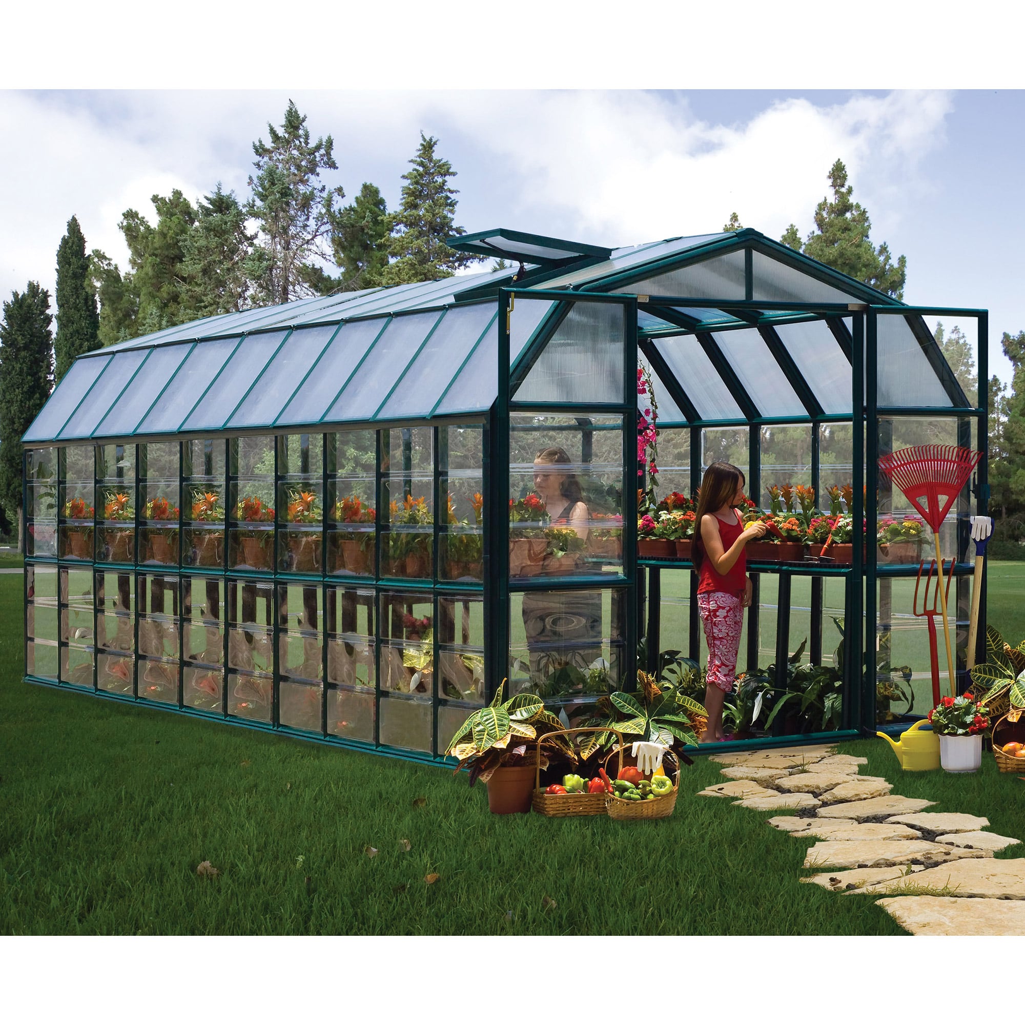 Palram Canopia Rion Grand Gardner 8x20 Green Greenhouse by Buy Sheds Direct
