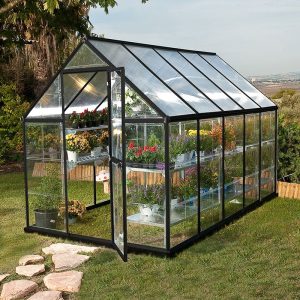 6' x 10' Palram Canopia Hybrid Walk In Grey Polycarbonate Greenhouse (1.85m x 3.06m) by Buy Sheds Direct