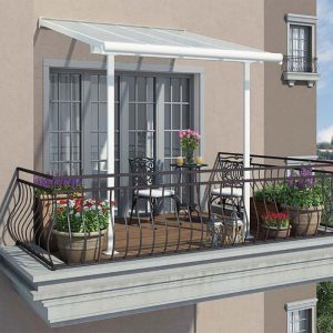 7' x 7' Palram Canopia Sierra White Clear Patio Cover (2.28m x 2.25m) by Buy Sheds Direct