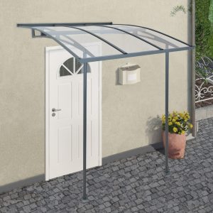 Palram Canopia Vega Grey 2000 Clear Door Canopy by Buy Sheds Direct
