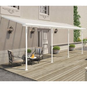 7' x 22' Palram Canopia Sierra White Clear Patio Cover (2.28m x 6.71m) by Buy Sheds Direct