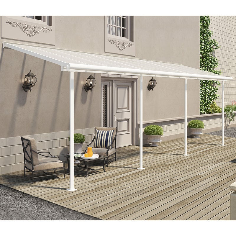 7' x 22' Palram Canopia Sierra White Clear Patio Cover (2.28m x 6.71m) by Buy Sheds Direct