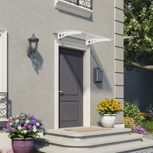 Palram Canopia Lyra 1350 White Twinwall Door Canopy by Buy Sheds Direct