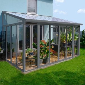 10x14 Palram Canopia SanRemo Grey Lean-To Conservatory by Buy Sheds Direct
