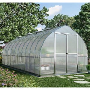 8'x20' Palram Canopia Bella Large Walk In Silver Aluminium Framed Greenhouse (2.4x6m) by Buy Sheds Direct