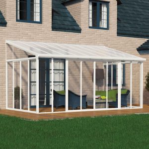 10x18 Palram Canopia SanRemo White Lean-To Conservatory by Buy Sheds Direct