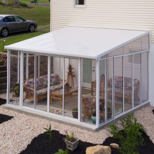 12' x 14' Palram Canopia San Remo White Lean To Conservatory (3.80m x 4.35m) by Buy Sheds Direct