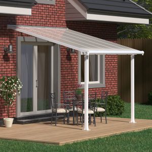 10x10 Palram Canopia Olympia White Patio Cover With Clear Panels by Buy Sheds Direct