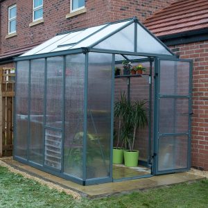 6'x8' Palram Canopia Glory Grey Walk In Polycarbonate Greenhouse (1.8x2.4m) by Buy Sheds Direct