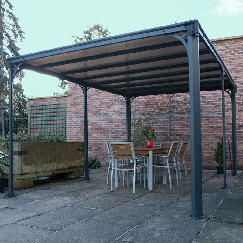 14x10 Palram Canopia Milano 4300 Grey Garden Gazebo by Buy Sheds Direct