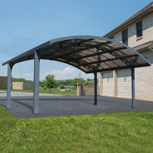 16' x 19' Palram Canopia Arizona Breeze Grey Metal Double Carport (4.95m x 5.78m) by Buy Sheds Direct