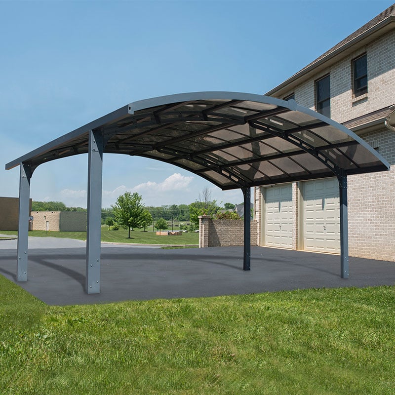 16' x 19' Palram Canopia Arizona Breeze Grey Metal Double Carport (4.95m x 5.78m) by Buy Sheds Direct