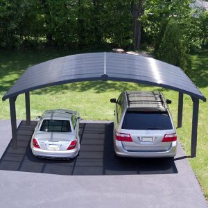 16' x 19' Palram Canopia Arizona Wave Grey Metal Double Carport (4.95m x 5.78m) by Buy Sheds Direct
