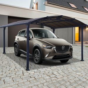 12' x 15' Palram Canopia Arcadia 4300 Grey Metal Carport (3.59m x 4.3m) by Buy Sheds Direct