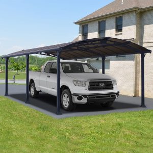 12' x 21' Palram Canopia Arcadia 6400 Grey Metal Carport (3.59m x 6.44m) by Buy Sheds Direct