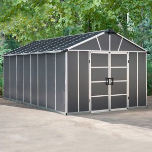 11' x 17.2' Palram Canopia Yukon Premium Dark Grey Plastic Shed with WPC Floor (3.32m x 5.19m) by Buy Sheds Direct