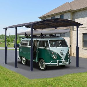 12' x 21' Palram Canopia Arcadia Alpine 6400 Grey Metal Carport (3.59m x 6.44m) by Buy Sheds Direct
