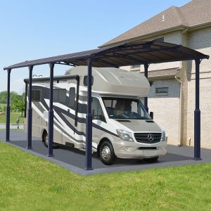 12' x 28' Palram Canopia Arcadia Alpine 8500 Grey Metal Carport (3.59m x 8.58m) by Buy Sheds Direct