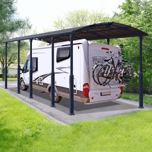 12' x 35' Palram Canopia Arcadia Alpine 10600 Grey Metal Carport (3.59m x 10.72m) by Buy Sheds Direct