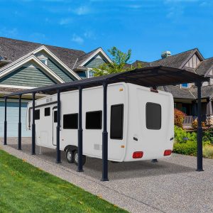 12' x 42' Palram Canopia Alpine 12700 Grey Metal Carport (3.59m x 12.86m) by Buy Sheds Direct