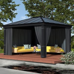Palram Canopia Gazebo Curtains Set for Dallas 4900 Garden Gazebo by Buy Sheds Direct