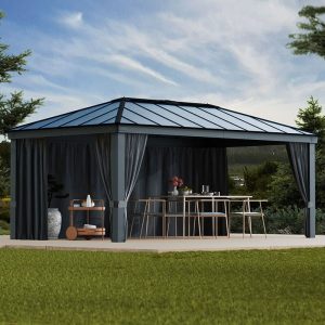 Palram Canopia Gazebo Curtains Set for Dallas 6100 Garden Gazebo by Buy Sheds Direct