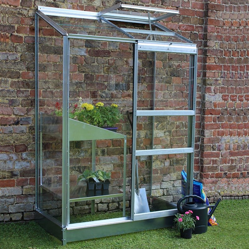4'4 x 2'4 Halls Wall Garden 24 Small Greenhouse (1.32 x 0.69m) by Buy Sheds Direct