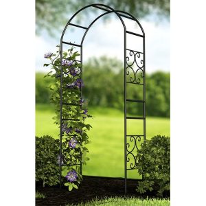 Panacea Scrolls Metal Garden Arch 7'5 x 3'2 by Buy Sheds Direct