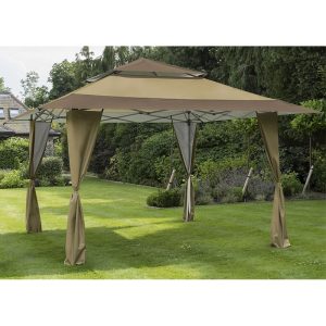 13' x 13' Garden Must Haves Got It Covered Pop Up Gazebo - Brown (4m x 4m) by Buy Sheds Direct