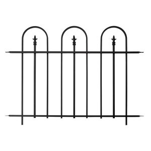 Panacea 4' x 3' Triple Arch Black Metal Fence Panel (1.23m x 0.92m) by Buy Sheds Direct
