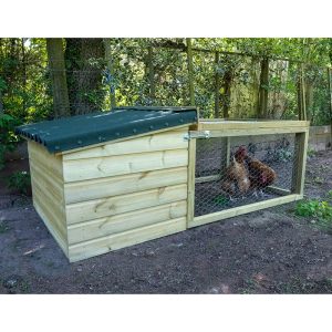 6'6 x 3'5 Forest Hedgerow Wooden Chicken Coop with 4ft Run (1.99m x 1.05m) by Buy Sheds Direct