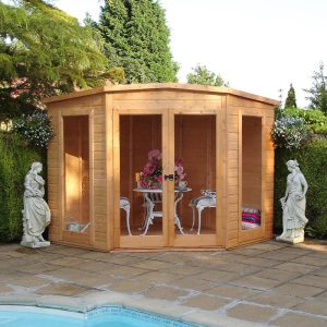 8' x 8' Shire Barclay Corner Wooden Summerhouse by Buy Sheds Direct