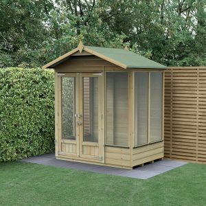 6' x 4' Forest Beckwood 25yr Guarantee Double Door Apex Summer House (1.99m x 1.23m) by Buy Sheds Direct