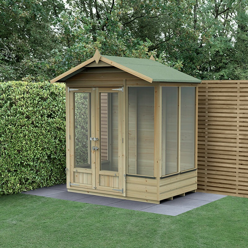 6' x 4' Forest Beckwood 25yr Guarantee Double Door Apex Summer House (1.99m x 1.23m) by Buy Sheds Direct