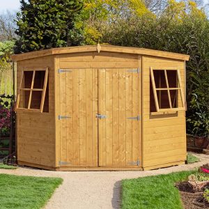 7' x 7' Shire Shiplap Wooden Corner Garden Shed (2.16m x 2.16m) by Buy Sheds Direct