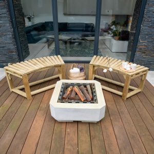 Forest Curved Wooden Firepit Bench 6'8 x 2'6 (2.03m x 0.76m) - Pack of 2 by Buy Sheds Direct