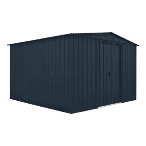 10' x 10' Globel Anthracite Grey Apex Metal Shed (3.08m x 3.10m) by Buy Sheds Direct