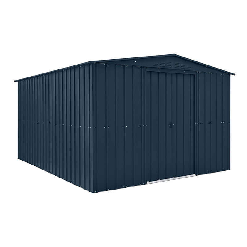 10' x 12' Globel Anthracite Grey Apex Metal Shed (3.08m x 3.72m) by Buy Sheds Direct